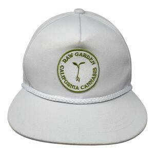 Raw Garden California Cannabis Snapback 5 Panel Cap White One Size Academy Fits